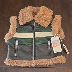 Cali 1850 Faux Fur Kids Vest Brown